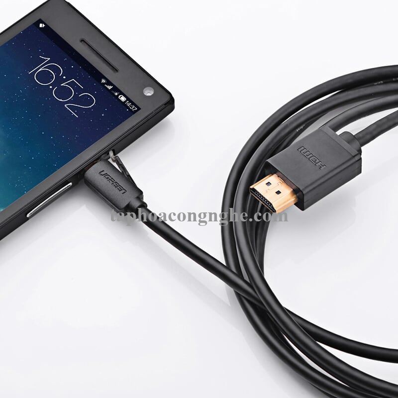 Ugreen 30104 3M màu Đen Cáp chuyển đổi Micro HDMI sang HDMI thuần đồng HD127 30030104